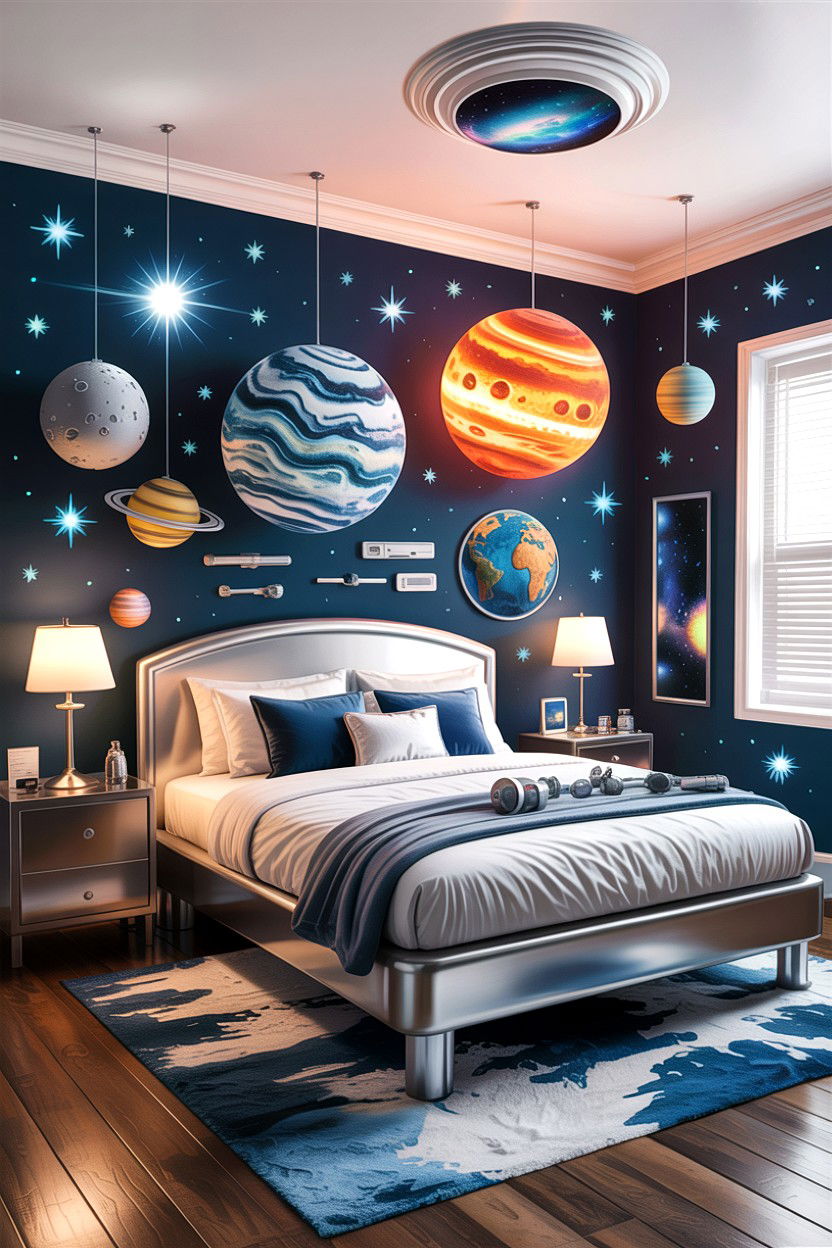 Outer Space Bedroom - 30 explorer bedroom ideas