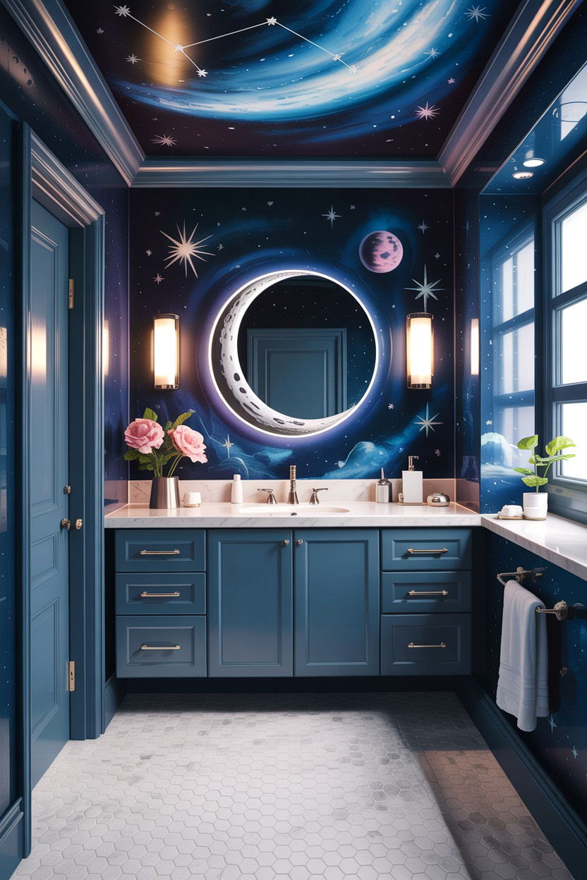 Outer space bathroom - 30 children's bathroom ideas