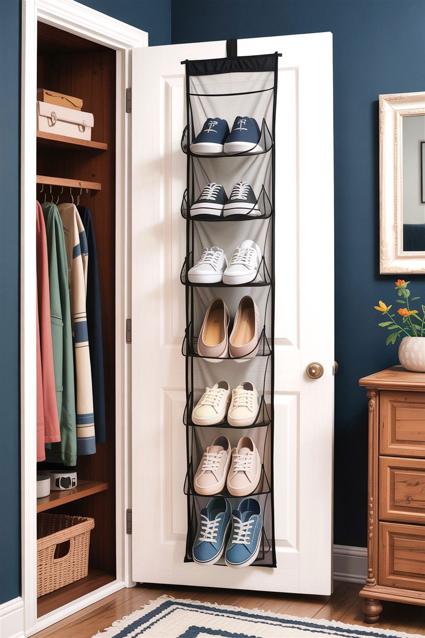 Over The Door Shoe Organizer - 30 bedroom shoe storage ideas