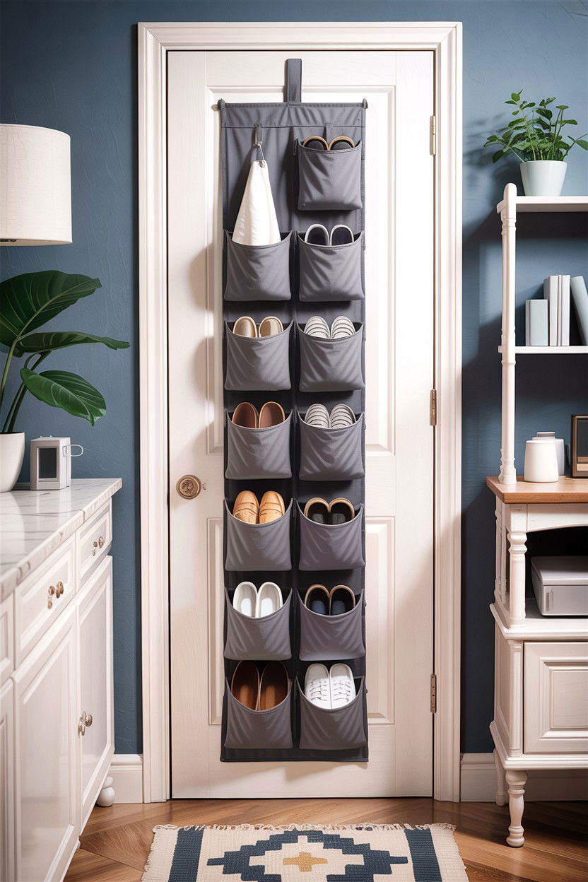 Over the door organizer - 30 bedroom organization ideas