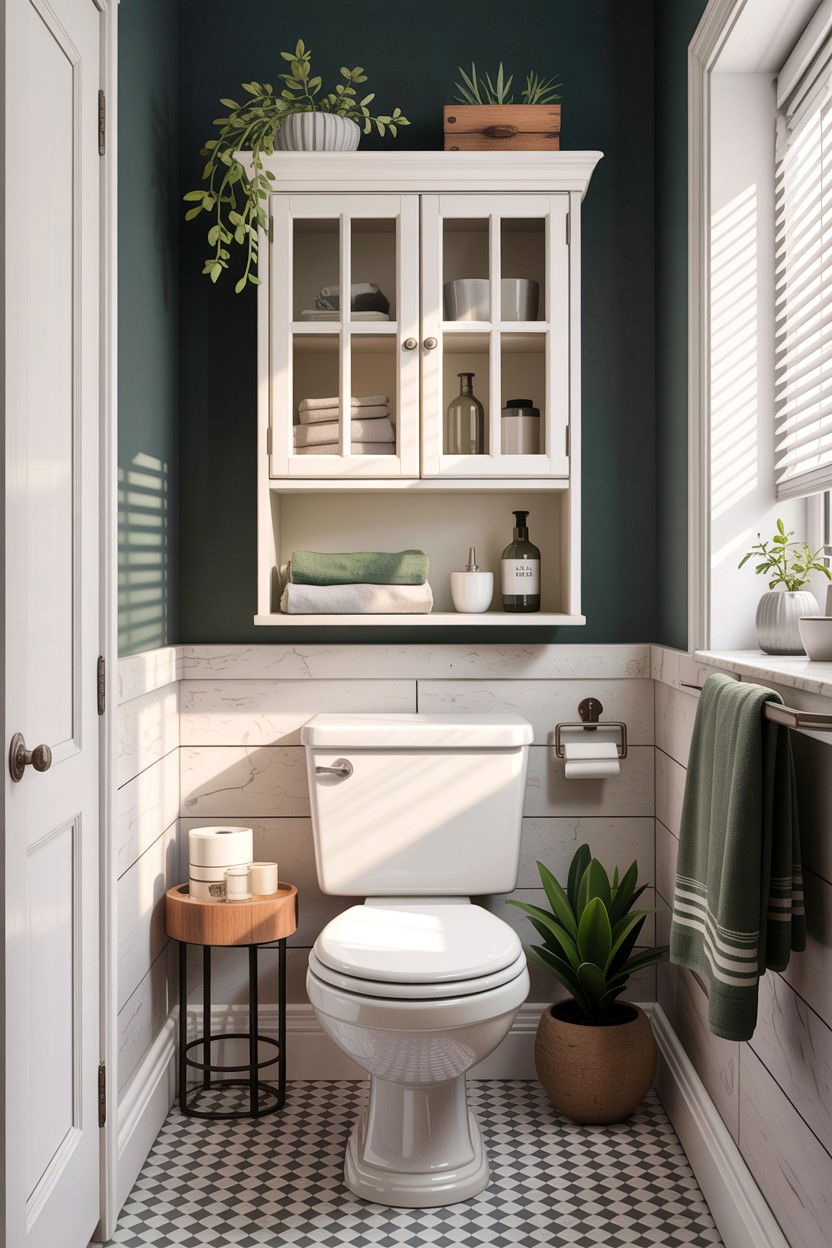 Over the toilet storage - 30 small bathroom space storage ideas