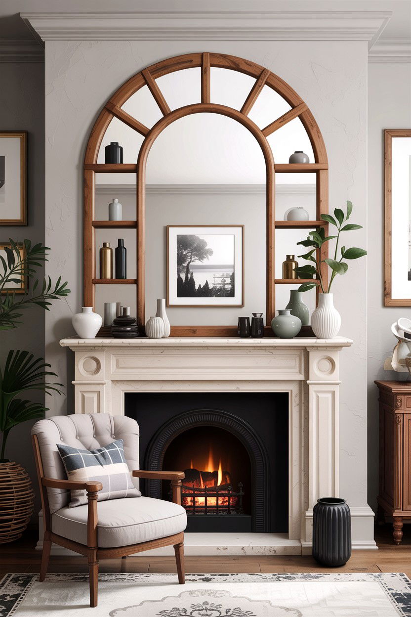 Overmantel Mirror Decor - 30 living room Edwardian furniture ideas