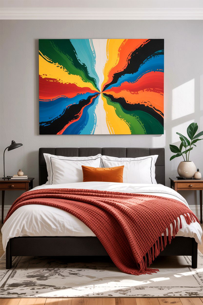 Oversized Bedroom Wall Art - 30 first apartment bedroom ideas