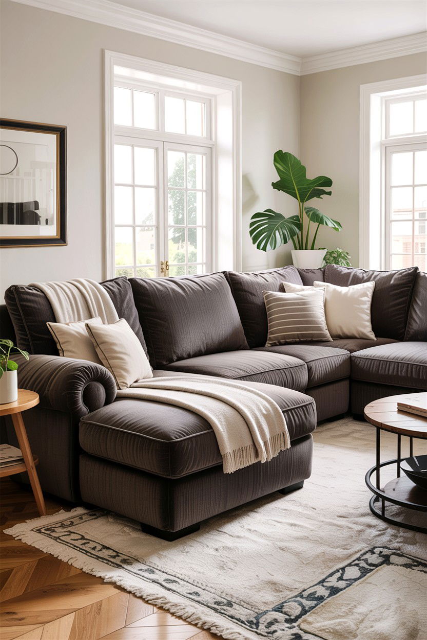 Oversized Fabric Sectional - 30 living room couch ideas