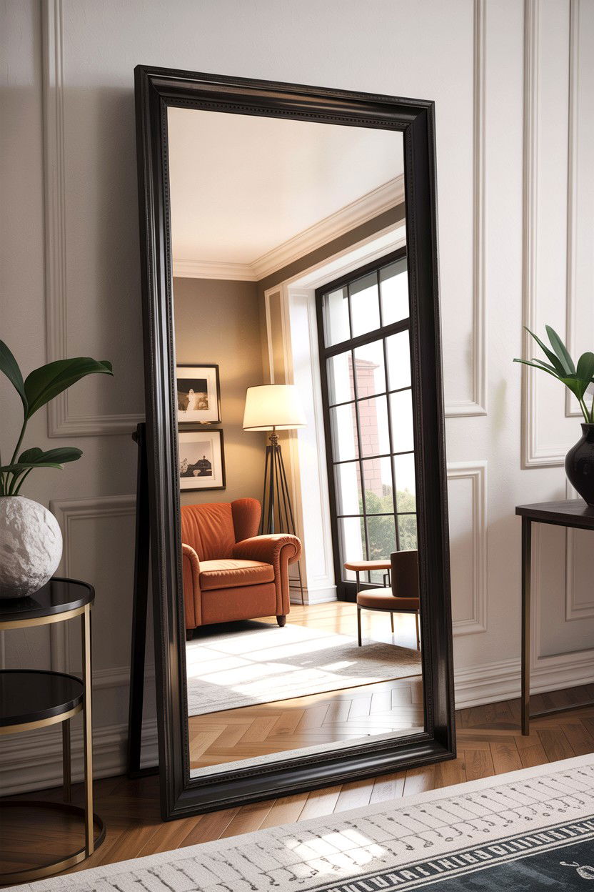 Oversized Floor Mirror - 30 living room designer furniture ideas