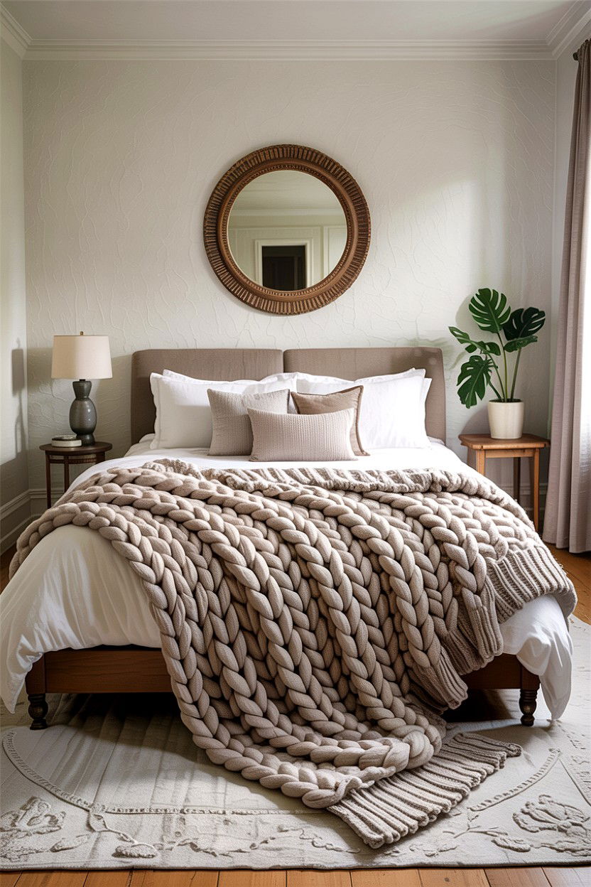 Oversized Knit Throw - 30 bedroom knit blankets