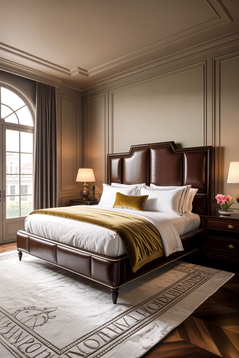 Oversized Leather Headboard - 30 bedroom leather headboards