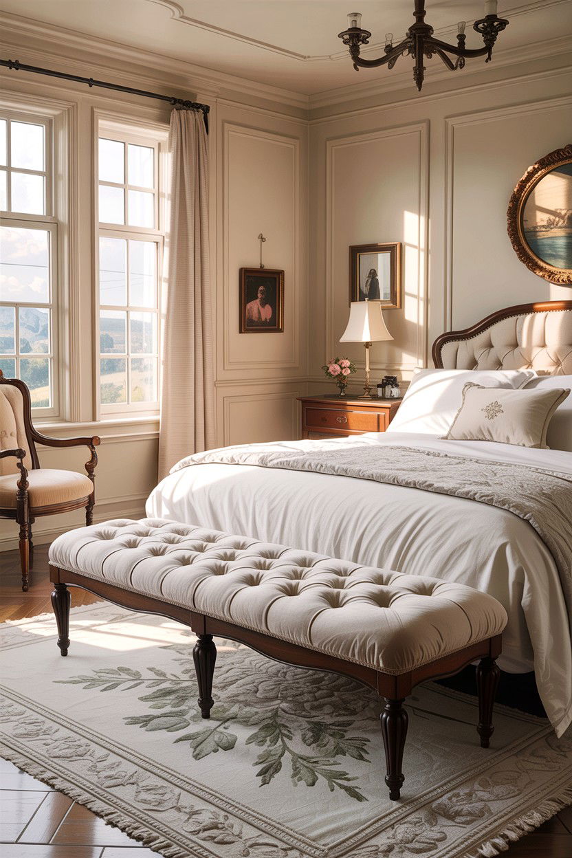 Oversized Tufted Bench - 30 bedroom ottomans