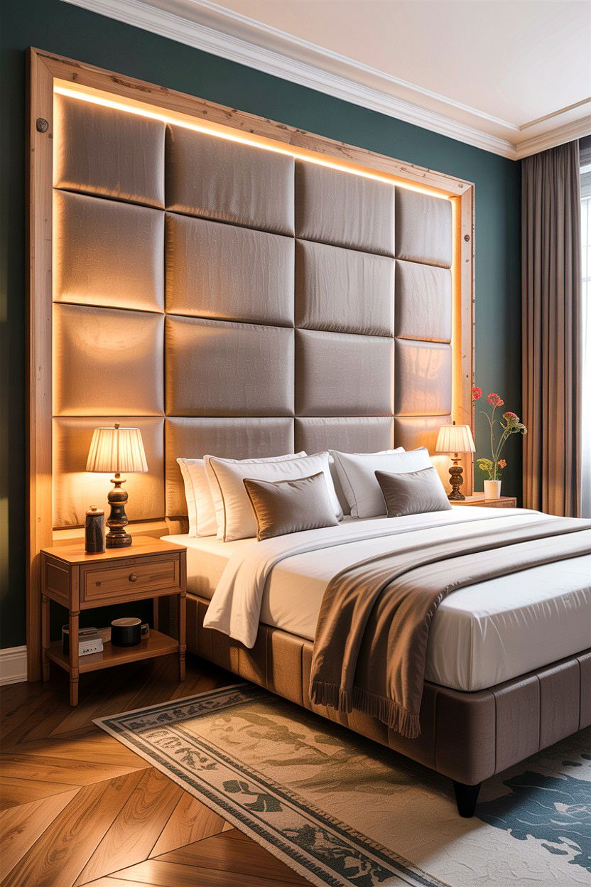 Oversized Wall Mounted Headboard - 30 bedroom headboards