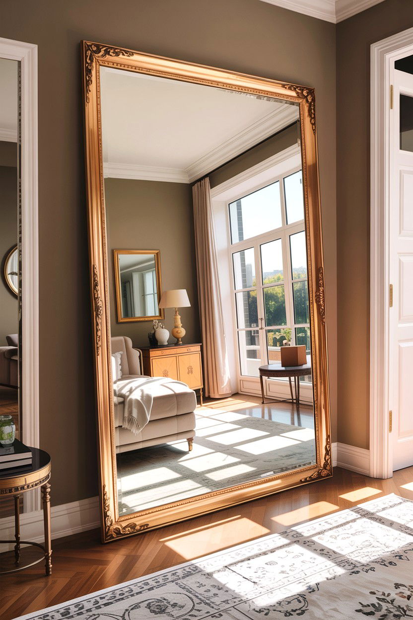 Oversized Wide Floor Mirror - 30 bedroom full length mirrors