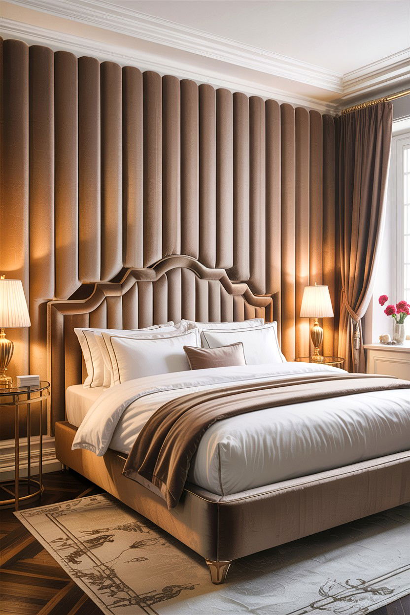 Padded Headboard Wall - 30 bedroom wall ideas