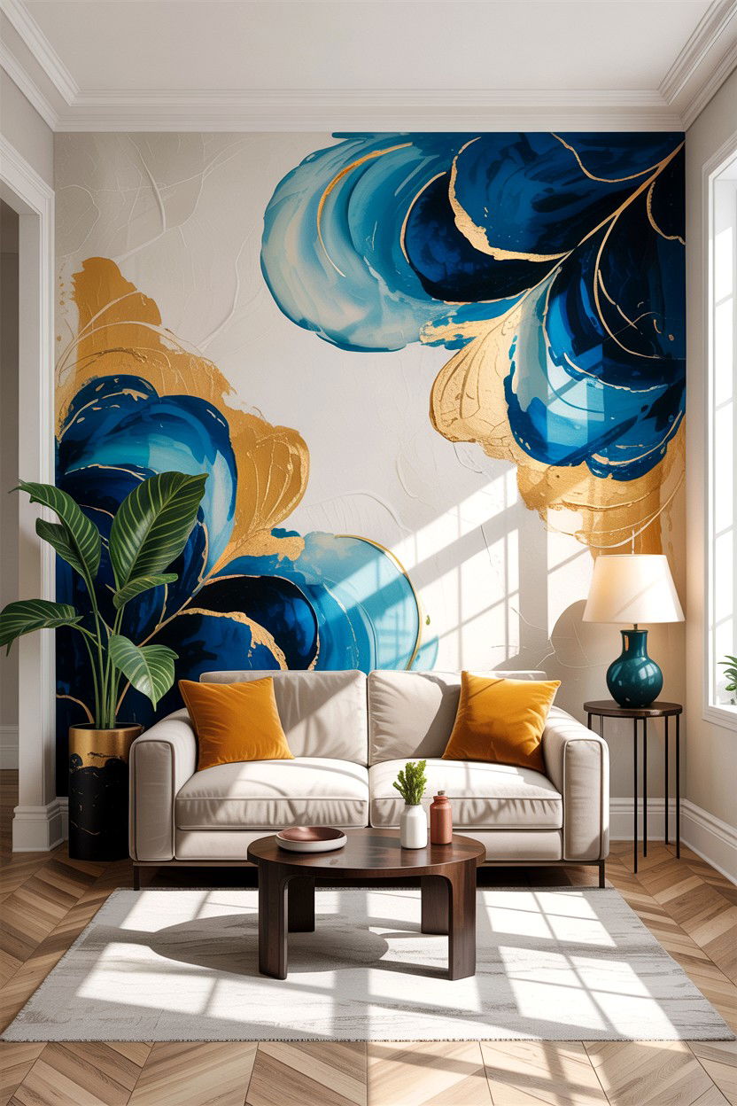 Painted Accent Wall - 30 handmade living room ideas