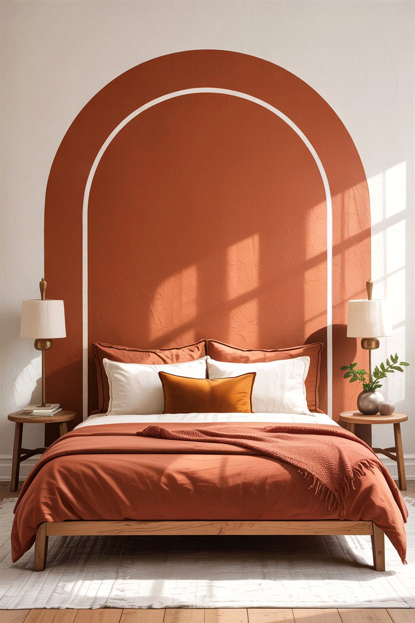 Painted Arch Headboard - 30 bedroom DIY headboard ideas