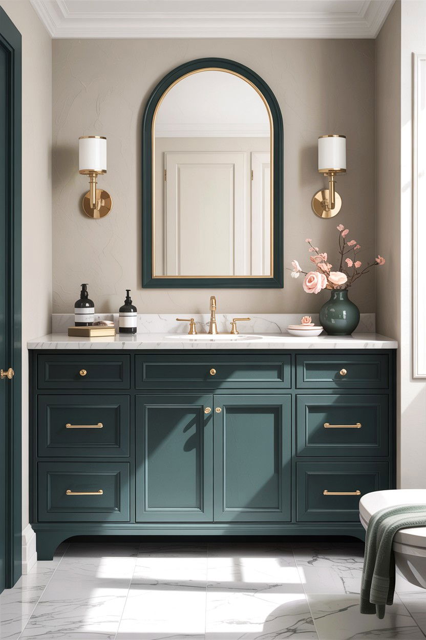 Painted Bathroom Vanity - 30 DIY bathroom decor ideas