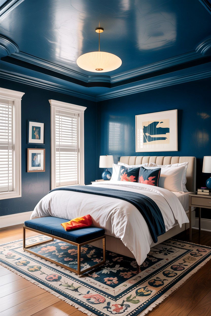 Painted Ceiling - 30 bedroom ceiling designs