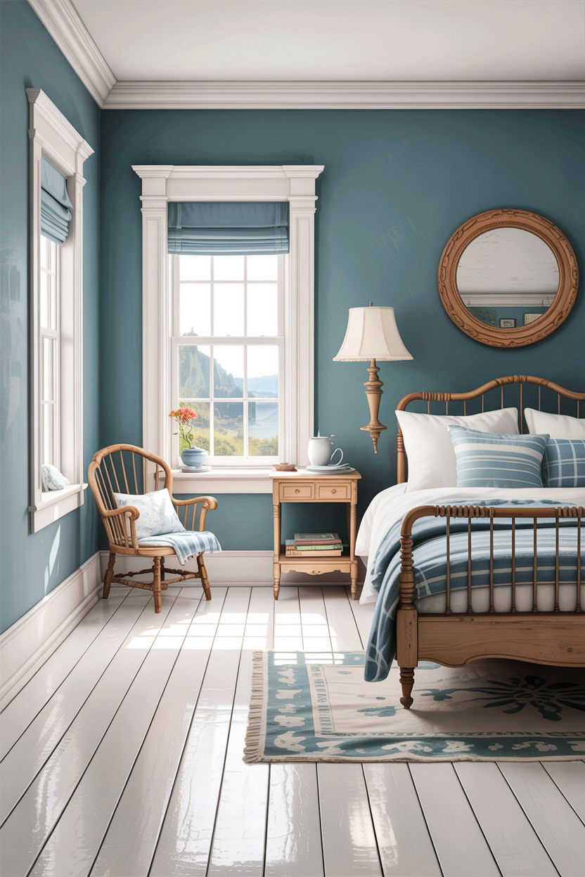 Painted Wood Floor - 30 bedroom flooring ideas