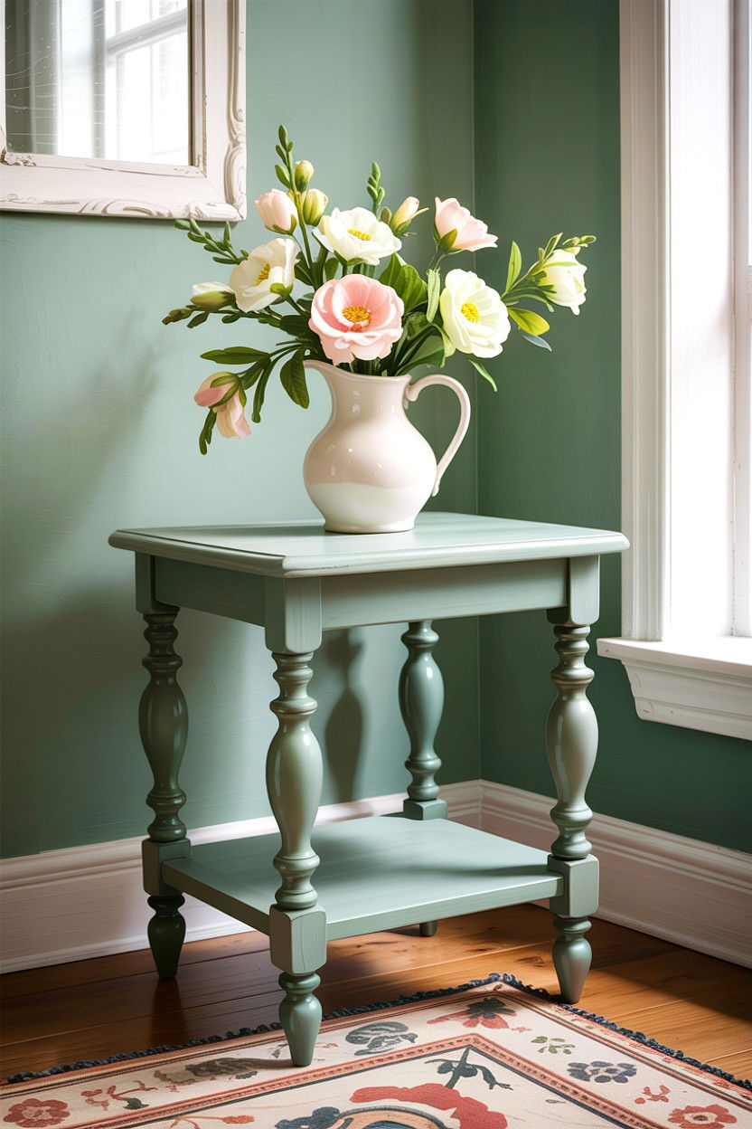 Painted Wood Side Table - 30 living room accent table ideas