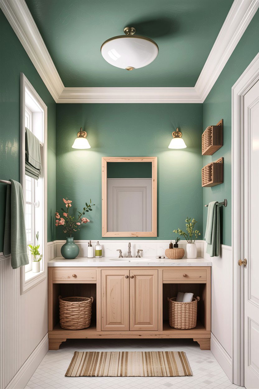 Painted bathroom ceiling - 30 bathroom ceiling ideas