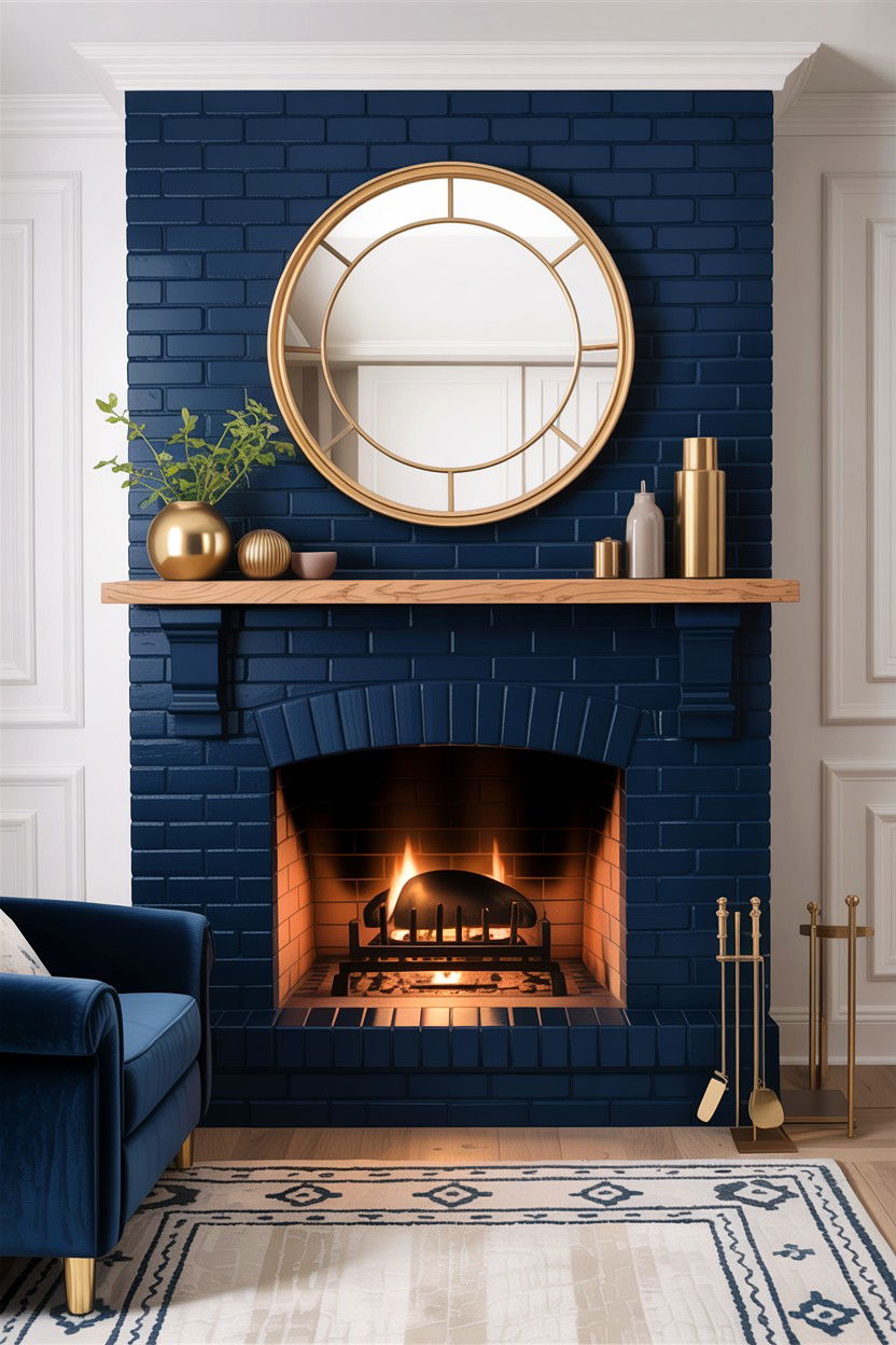 Painted brick fireplace - 30 living room fireplace ideas