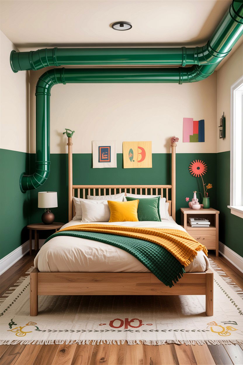 Painted ductwork bedroom - 30 exposed ductwork bedroom ideas