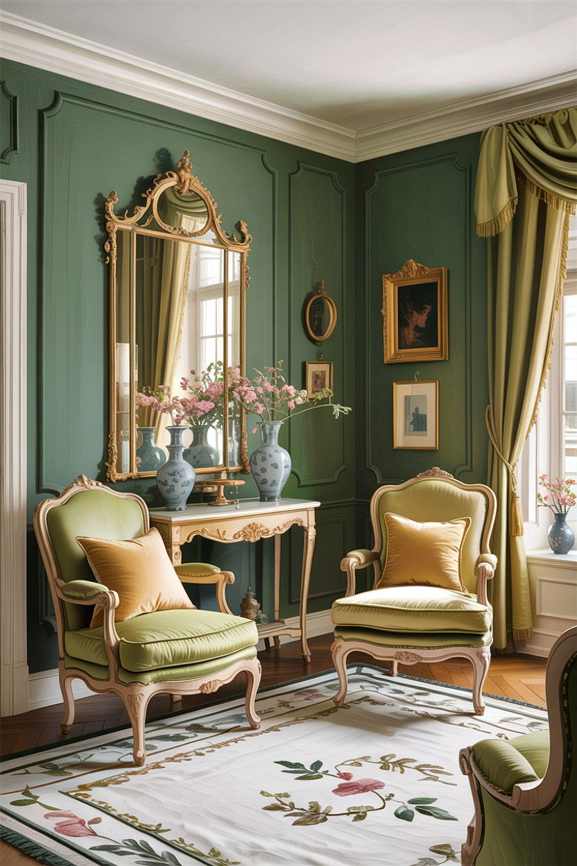 Pale Green Elegant Living Room - 30 traditional green living room ideas