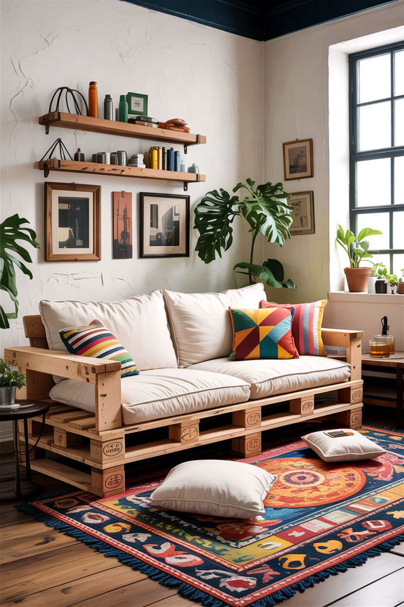 Pallet Wood Couch - 30 handmade living room ideas