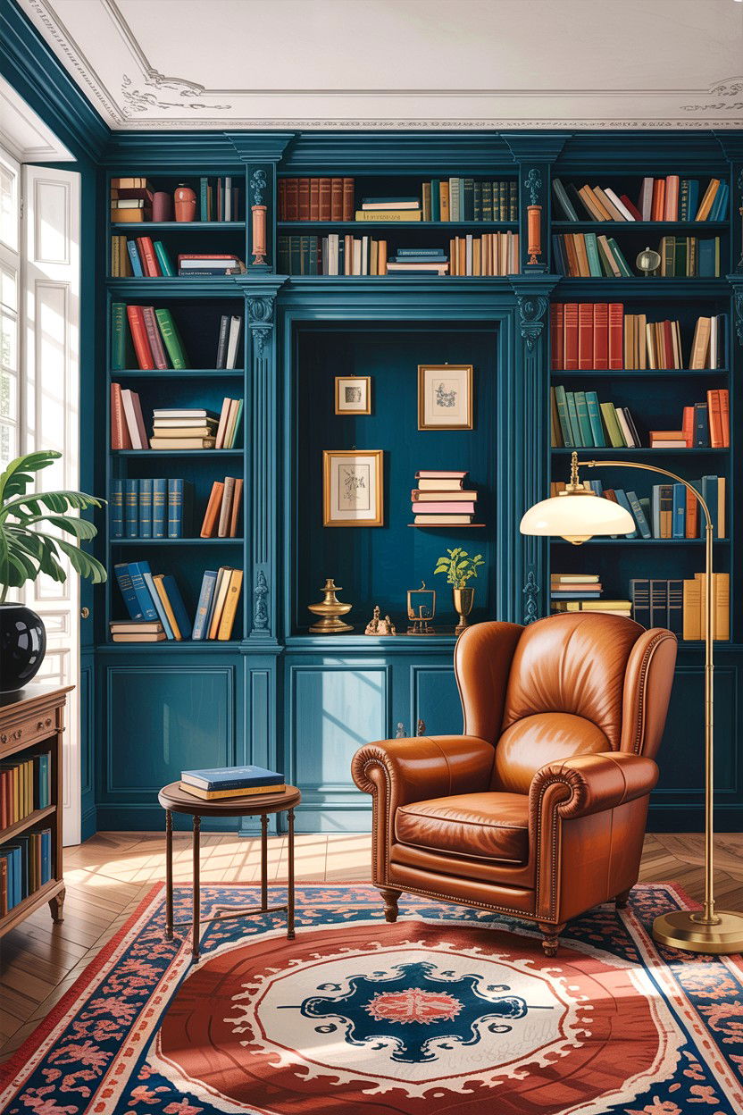 Parisian library living room - 30 living room Parisian furniture ideas