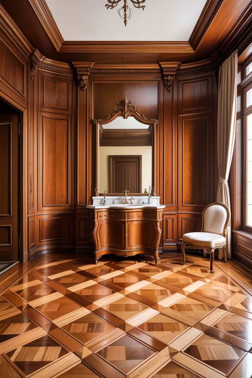 Parquet Wood Floor - 30 bedroom flooring ideas