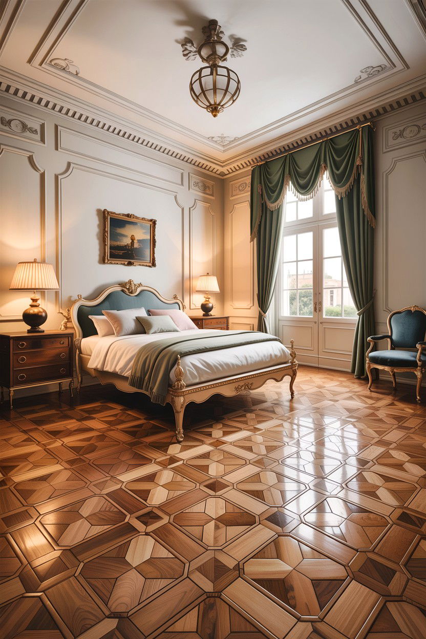 Parquet Wood Floor - 30 bedroom floor ideas