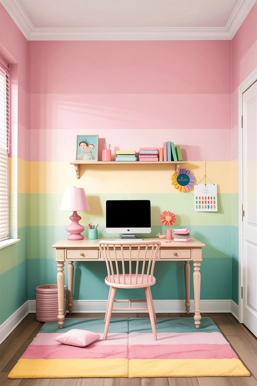 Pastel Ombre Bedroom Wall - 30 bedroom ombre wall ideas