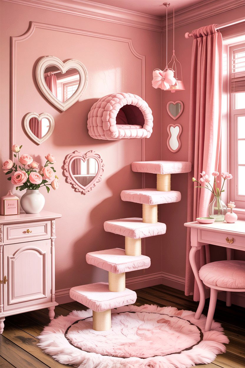 Pastel Pink Cat Room - 30 cat bedroom ideas