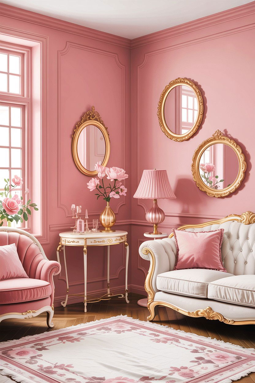 Pastel Pink Wall Paint - 30 French shabby chic bedroom ideas