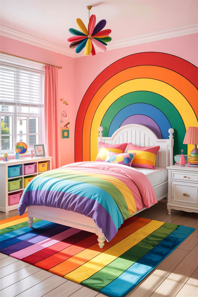 Pastel Rainbow Bedroom - 30 kawaii bedroom ideas