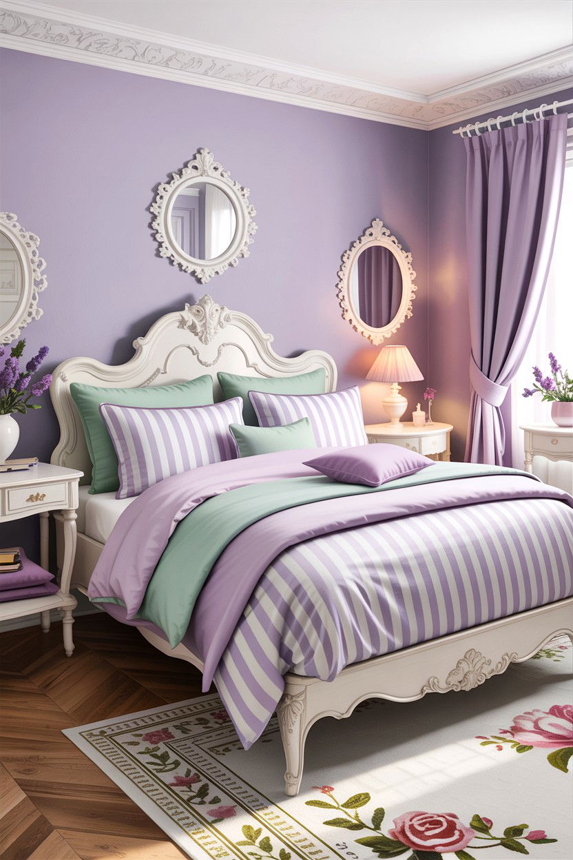 Pastel striped bedding - 30 bedroom striped bedding ideas