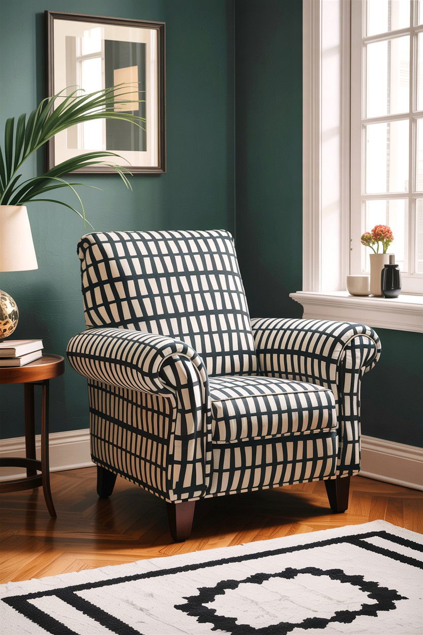 Patterned Armchair - 30 bedroom accent chairs