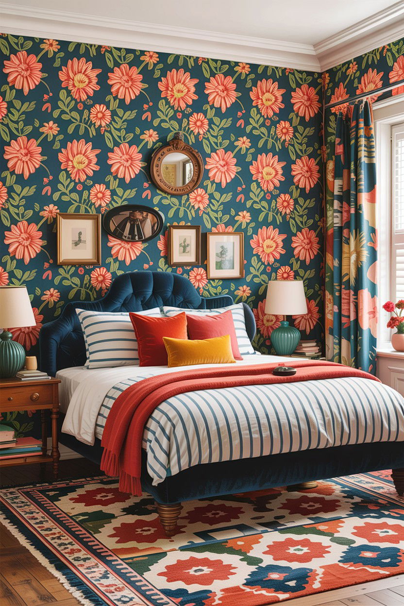 Patterned Eclectic Bedroom - 30 eclectic bedroom ideas