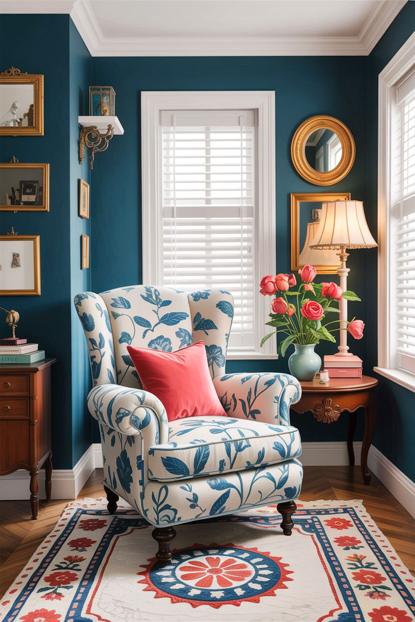 Patterned Fabric Chair - 30 bedroom chairs