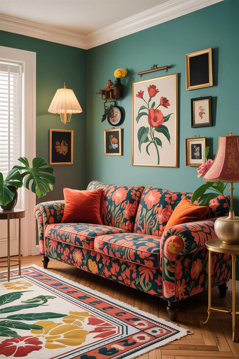 Patterned Fabric Couch - 30 living room couch ideas