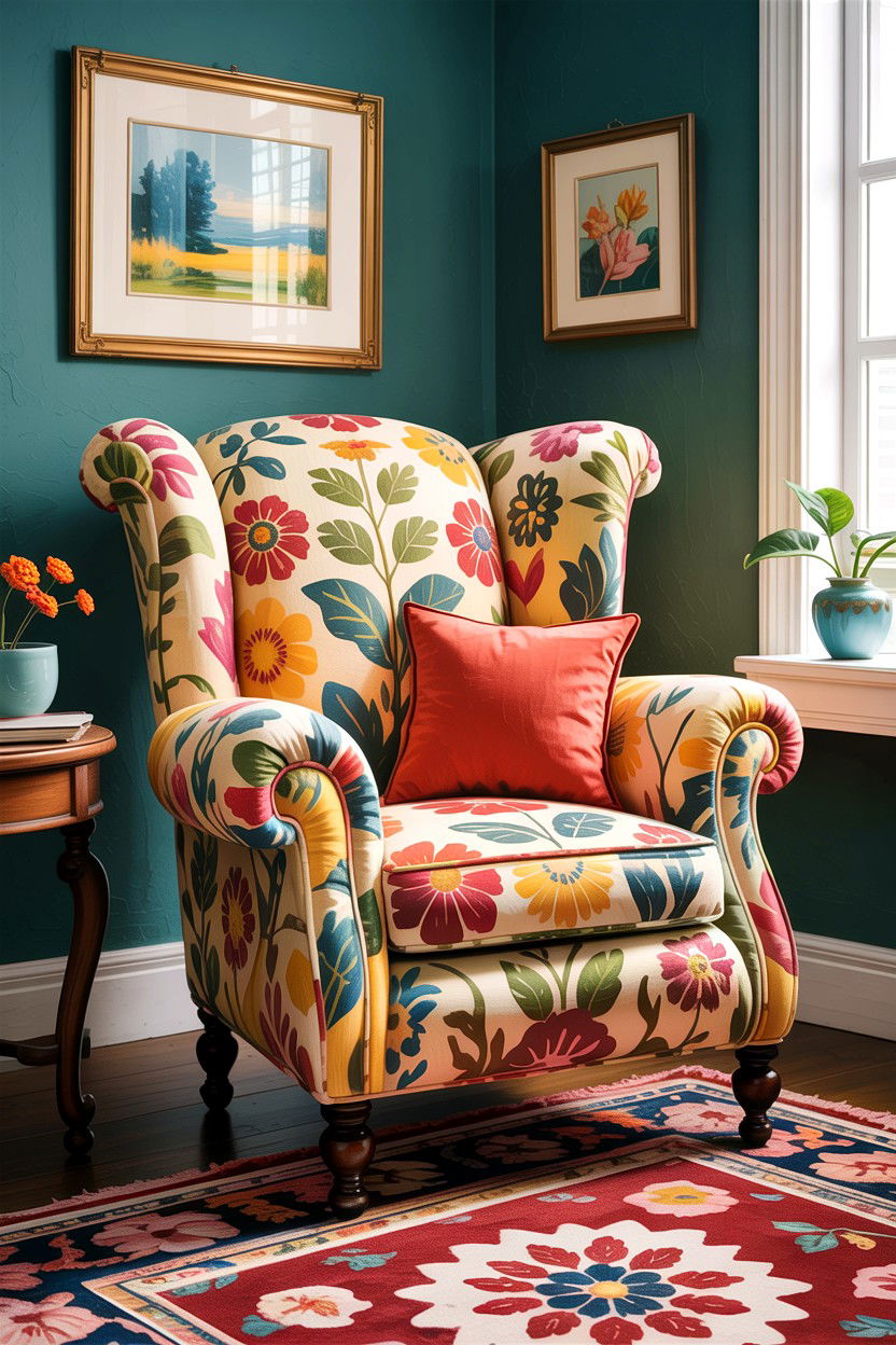 Patterned armchair - 30 living room accent chairs