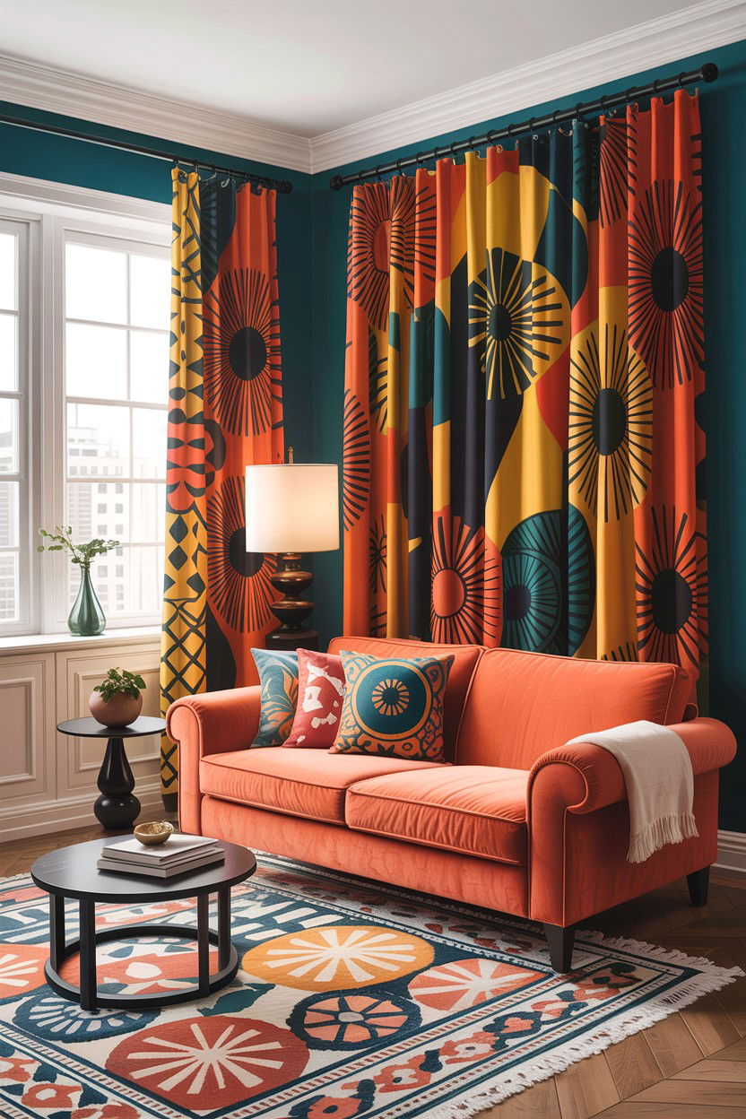 Patterned room divider curtains living room - 30 living room curtain dividers