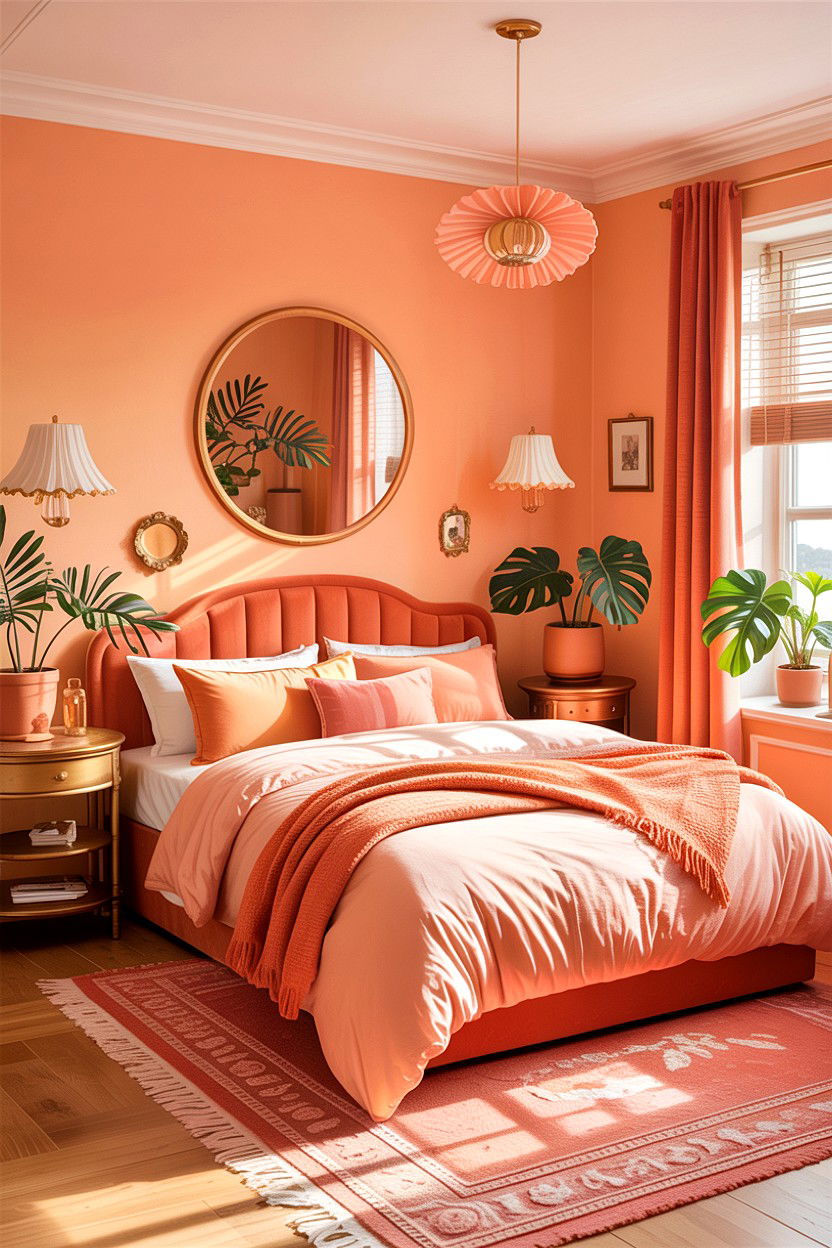 Peach Aesthetic Bedroom - 30 kawaii bedroom ideas