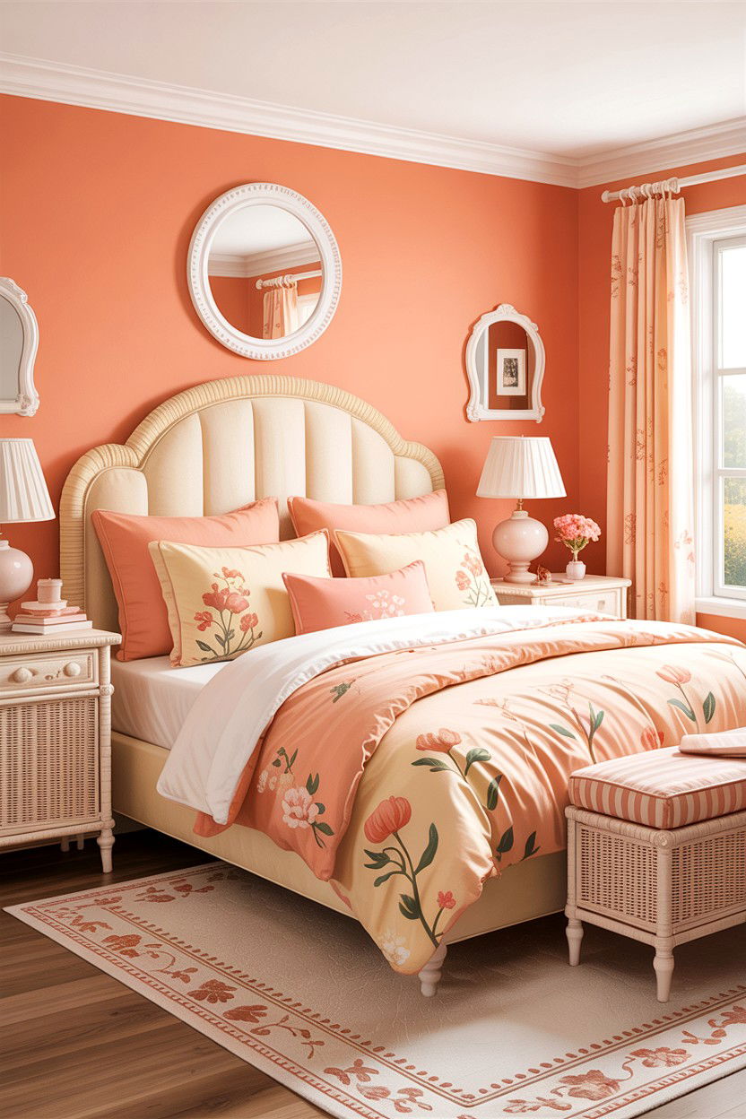 Peach and cream bedroom - 30 bedroom color schemes