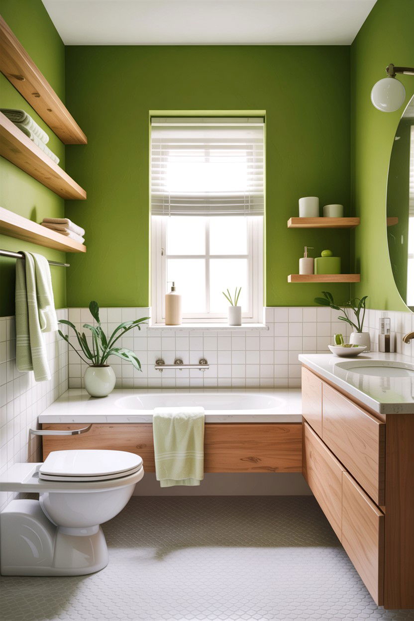 Pear green bathroom - 30 green bathroom design ideas