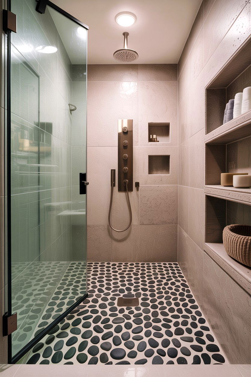 Pebble Floor Shower - 30 HGTV bathroom ideas
