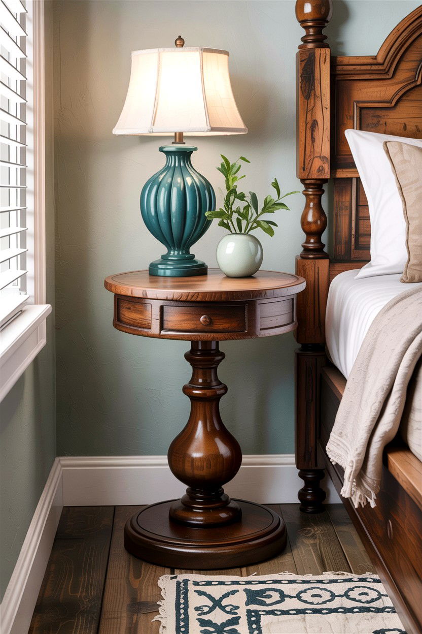 Pedestal Rustic Nightstand - 30 bedroom rustic nightstands