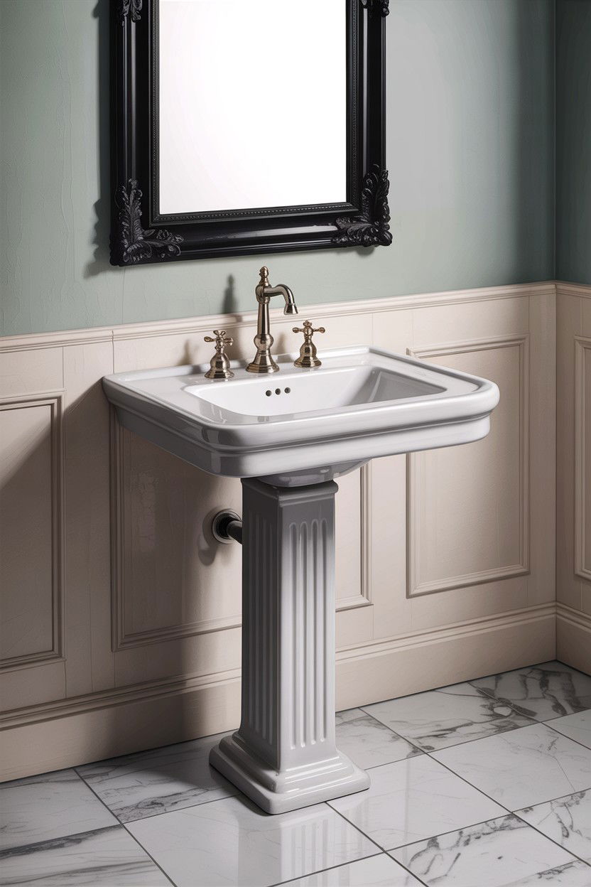Pedestal sink - 30 colonial bathroom ideas