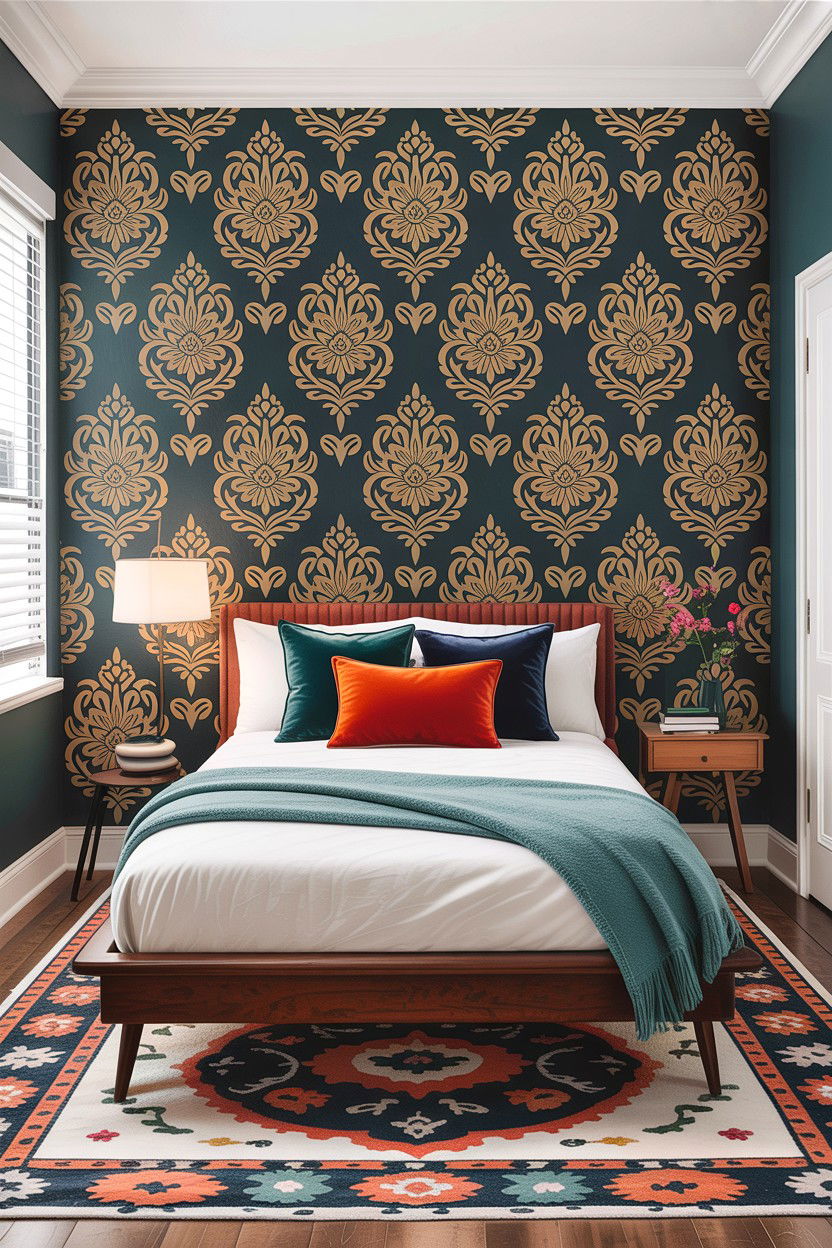 Peel And Stick Damask Wallpaper - 30 bedroom damask wallpapers