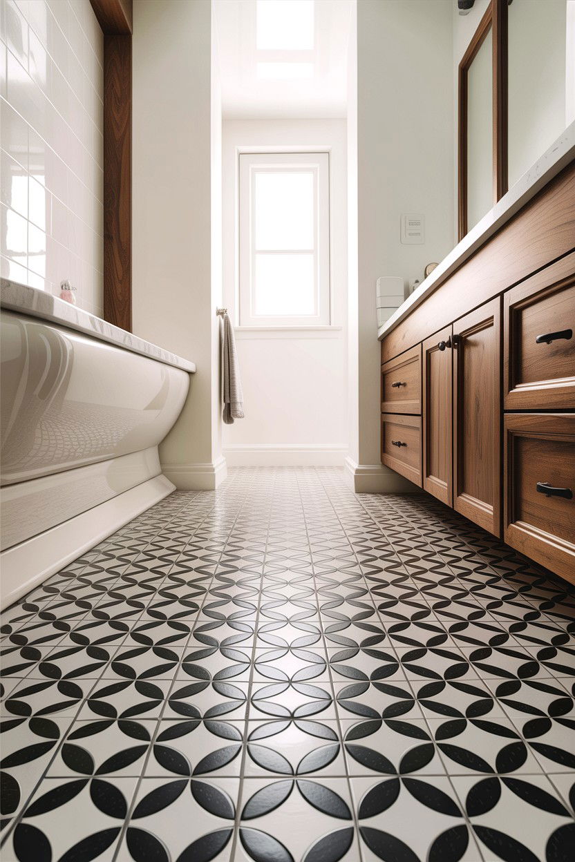 Peel And Stick Tile - 30 DIY bathroom decor ideas