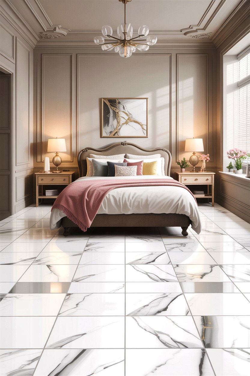 Peel And Stick Vinyl Tile - 30 bedroom flooring ideas