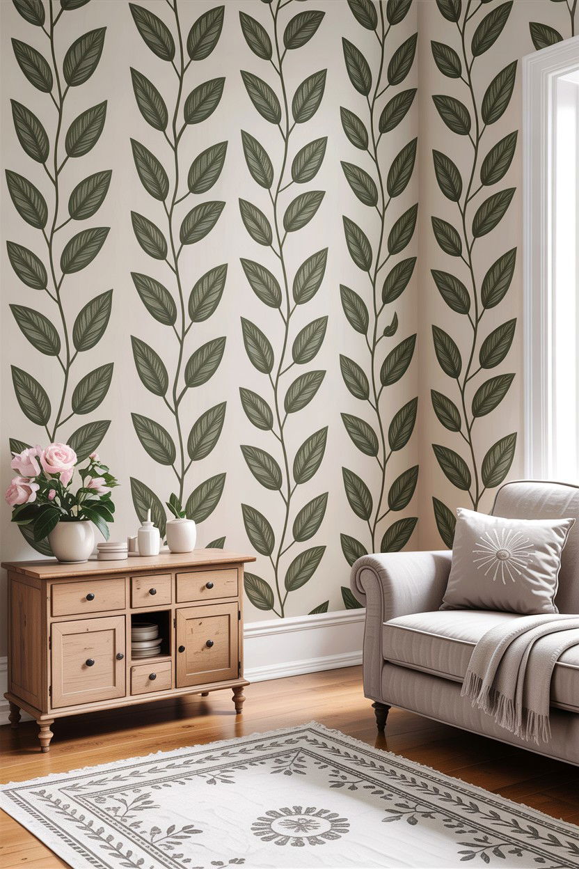 Peel and stick wallpaper - 30 inexpensive living room ideas